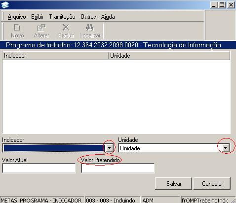 18. Pressionar <Novo> (Figura 32) para a criação de Indicador e Meta