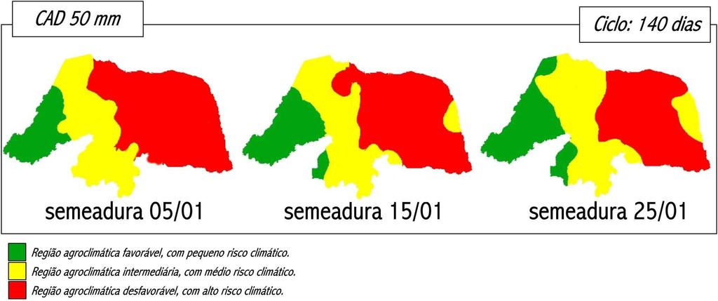 Municípios e épocas de plantios favoráveis ao plantio do algodoeiro herbáceo no Estado do Rio Grande do Norte.