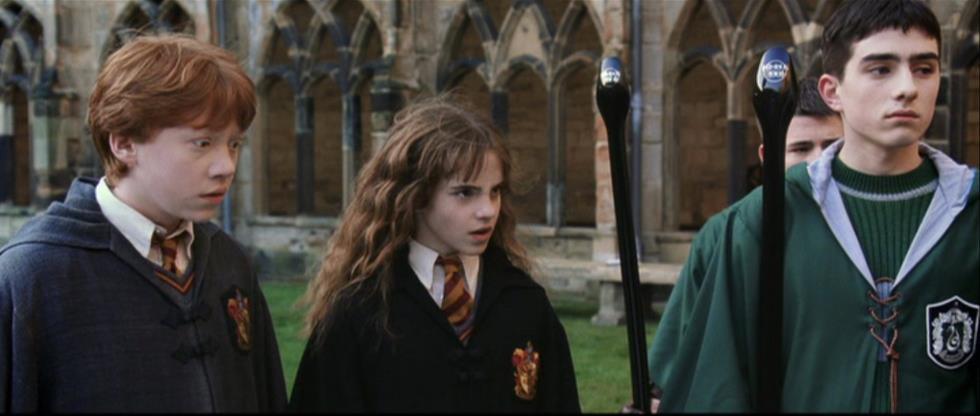 101 Imagem 12: Rony e Hermione observam as novas vassouras do time