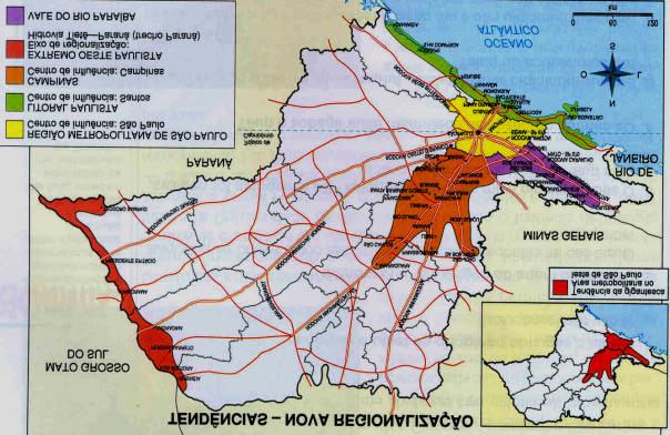 113 Figura 39: Mapa Tendências Nova Regionalização do Estado de São Paulo. Fonte: Carraro (2005).