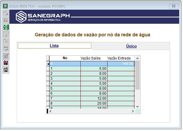 Deve se mencionar que é inerente ao método de cálculo adotado no AQUA REDE que não se trabalha com vazões em marcha, mas com vazões constantes