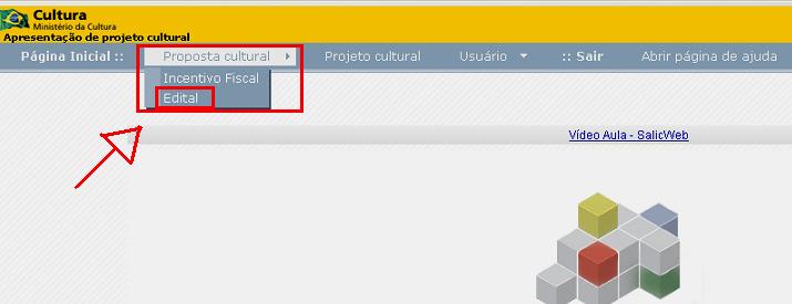 >> 3º Passo: Cadastrar Proponente (candidato) no SalicWeb Agora é importante saber a diferença entre USUÁRIO e PROPONENTE. Nos passos anteriores, você se cadastrou como USUÁRIO do Sistema SalicWeb.