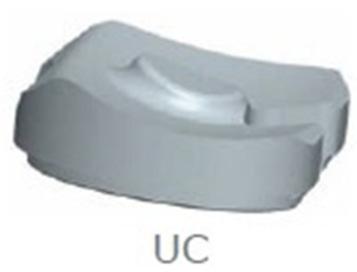 4.2. Inserto tibial universal ultra congruente (UC): Componente de fricção da articulação total do joelho localizada entre os componentes femoral e tibial em casos de manutenção do ligamento cruzado.