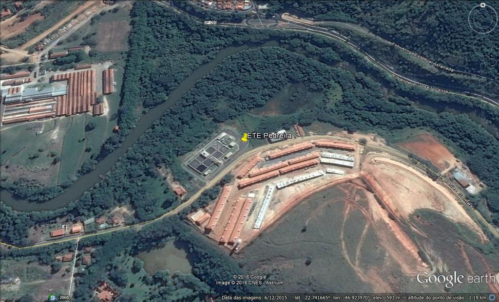 3.2 SISTEMA DE ESGOTAMENTO SANITÁRIO SES 3.2.1 Estação de Tratamento de Esgoto ETE Pedreira 41 Figura 21 Imagem de satélite da Estação de Tratamento de Esgoto de Pedreira Agência Reguladora dos