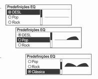 tonalidade, as características do som podem ser definidas diferentemente conforme o áudio FM, AM ou DAB e as funções de cada leitor áudio.