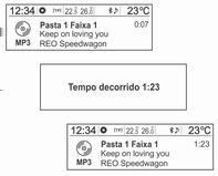 Para faixas MP3 (WMA), rodar o botão multifunção para passar à lista de reprodução de faixas e depois pressionar o botão multifunção para a mudar instantaneamente.