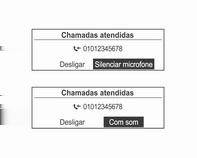 Para falar ao telemóvel, pressionar o botão q no comando no volante ou rodar o botão multifunção para passar para a