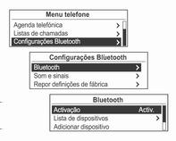 Telemóvel 237 de chamadas serão transmitidos para o Sistema de informação e lazer. O registo de chamadas do telemóvel e o registo visualizado no Sistema de informação e lazer podem ser diferentes.