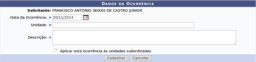 1-Preencha os campos com as informações