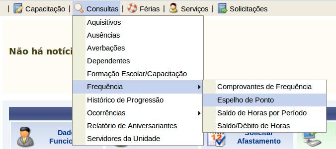 3 Consultar Espelho de Ponto Esta funcionalidade tem como propósito exibir o relatório de espelho de ponto dos servidores em um