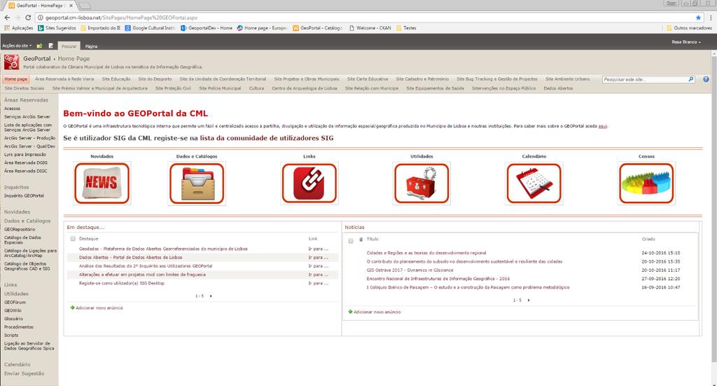 1.3. Aplicações estruturantes Geoportal 2012 Comunicação entre utilizadores e consumidores SIG.