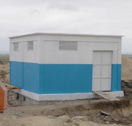 Este projecto inclui: Reservatório elevado (48 m³); Estação de Bombagem de água bruta e água tratada (com 2 electrobombas para cada uma das estações); 2 Reservatório de água bruta (cada um com 450 m³