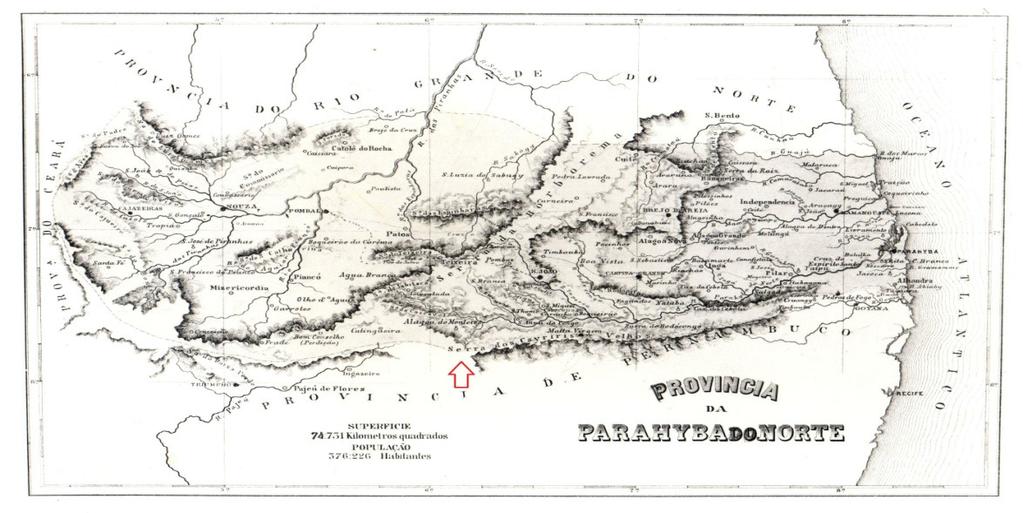 6 Mapa da Província da Paraíba do Norte século XIX Fonte: Arquivo da Biblioteca Nacional/RJ.