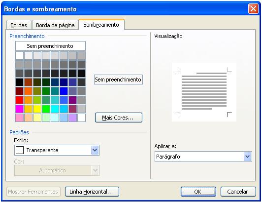 Ao lado há uma figura para visualização - Clique no cruzamento das bordas internas (as linhas irão desaparecer); Para as bordas Internas: escolha o estilo, a cor e a largura; Na mesma figura, clique