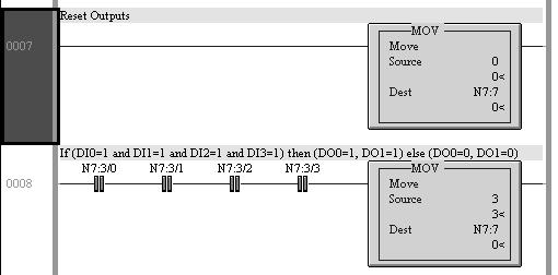 Perfil da unidade MOVILINK Exemplo de programa em combinação com DeviceNet 14 Processamento das entradas/ saídas digitais do MFD2.