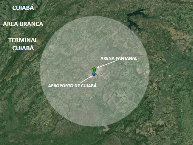 ÁREA RESERVADA ANEXO C CUIABÁ Área denominada BRANCA, definida pelas projeções laterais da