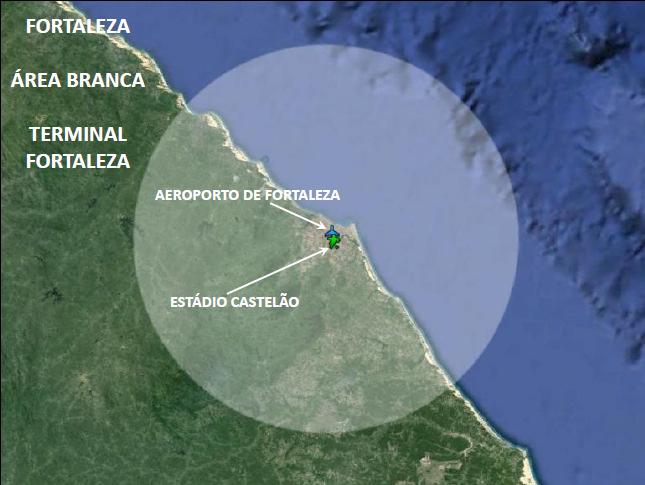 ÁREA RESERVADA ANEXO E FORTALEZA Área denominada BRANCA, definida pelas projeções laterais da