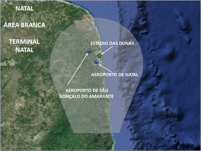 ÁREA RESERVADA ANEXO G NATAL Área denominada BRANCA, definida pelas projeções laterais da TMA