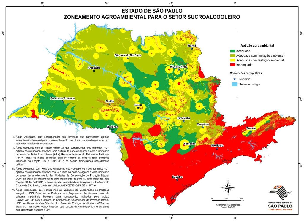 O mapa produzido pelo Programa BIOTA/FAPESP é adotado