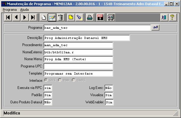 Procedimento Manutenção Programa.