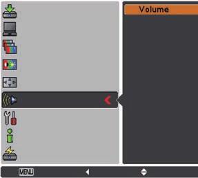 Para ligar o som, prima novamente o botão MUTE para seleccionar Desligado ou prima os botões VOLUME +/-. A função Desactivar o som também funciona para a tomada AUDIO OUT.