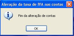 Após alguns segundos deverá aparecer o quadro com a confirmação da alteração