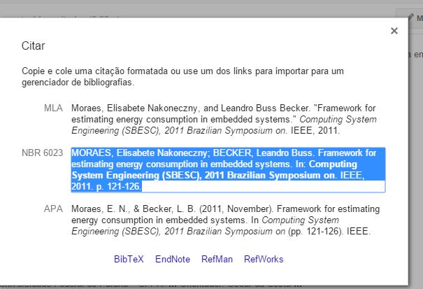 br/ 7 2-Faz a busca da referência no formato bibtex: Exemplo: usa o google