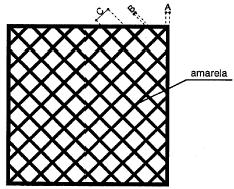 amarela Exemplo de Aplicação: CRUZAMENTO OBLÍQUO - Lado do quadrado ou losango: mínimo 0,40 m máximo 0,60 m - Relação: A = B = C - Cor: branca Exemplo de