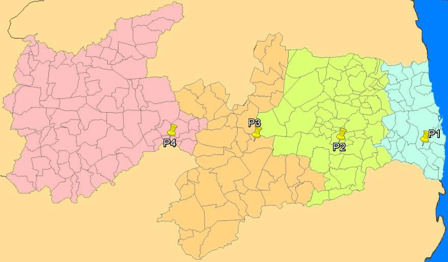 precipitações de outono/inverno, mas a sua porção mais ocidental, em direção ao interior do estado, apresenta decréscimo significativo nas precipitações, os solos são formados por material como