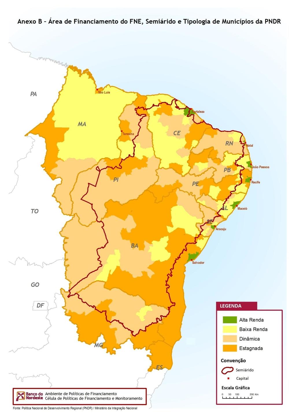 ANEXO B - Área de Financiamento do FNE,