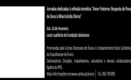 INFORMAÇÕES / ATIVIDADES UDIPSS No próximo dia 26 de janeiro, a UDIPSS de Évora, em parceria com a F3M, irá organizar uma sessão formativa sobre Alterações