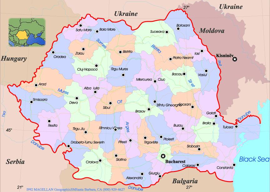 Exemplo Mapa das cidades da Romênia, um exemplo clássico para demonstração do