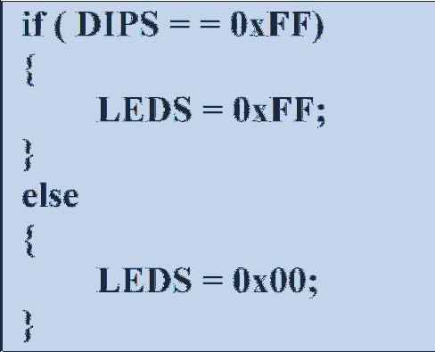 Acende LED if ( DIP = = 0x80)