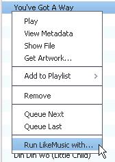 A lista de reprodução LikeMusic é guardada em Playlists (Listas de reprodução).