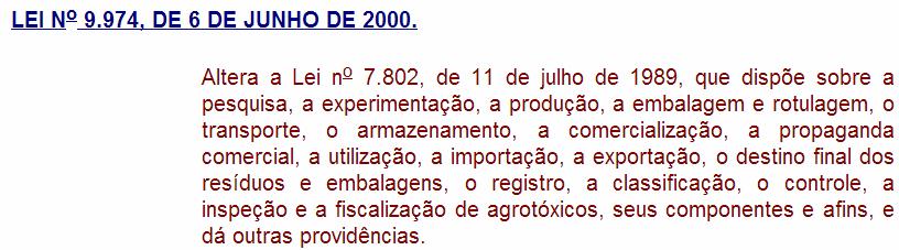 Empresas produtoras e comercializadoras Destinação das embalagens vazias, para