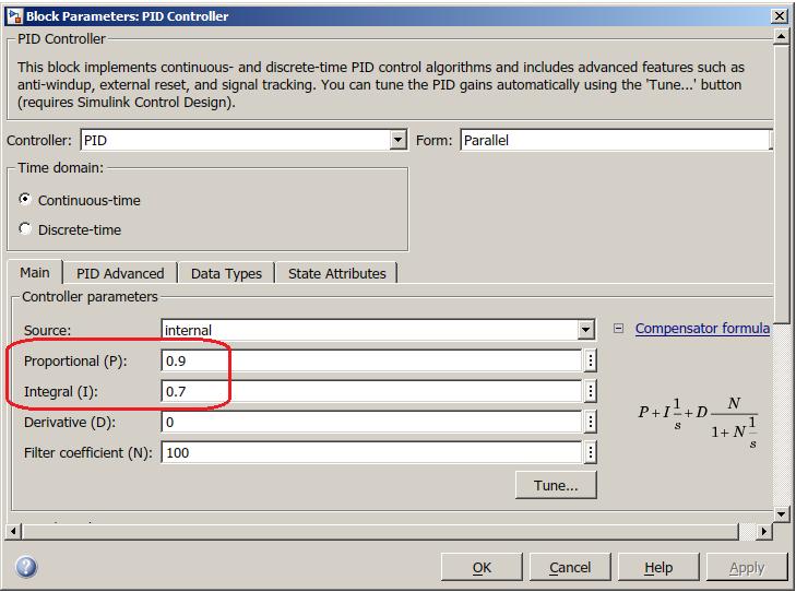 Simulação de Controle de Temperatura no SIMULINK Configuração dos