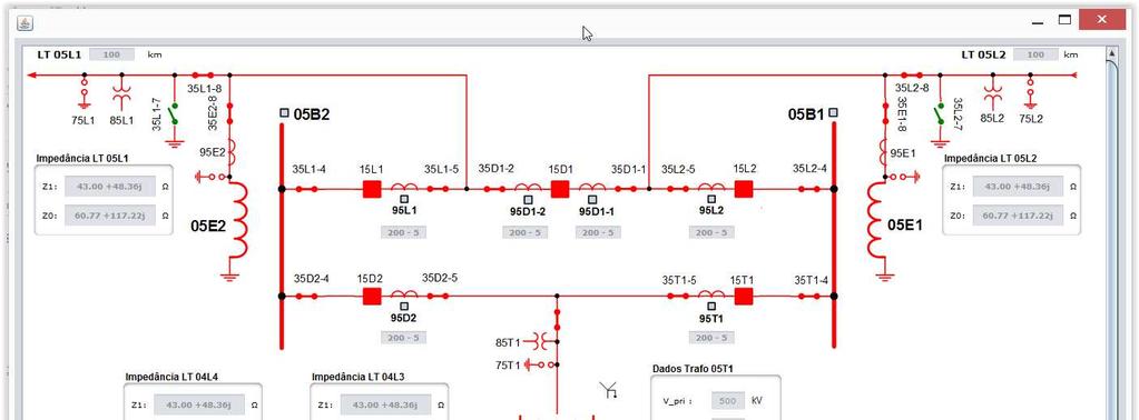 74 4.5 Interfaces da Ferramenta 4.5.1 Tela Principal: Diagrama Unifilar da Subestação A tela inicial do Simulador é representada pelo o diagrama unifilar da subestação e será exibida assim que o sistema for iniciado.