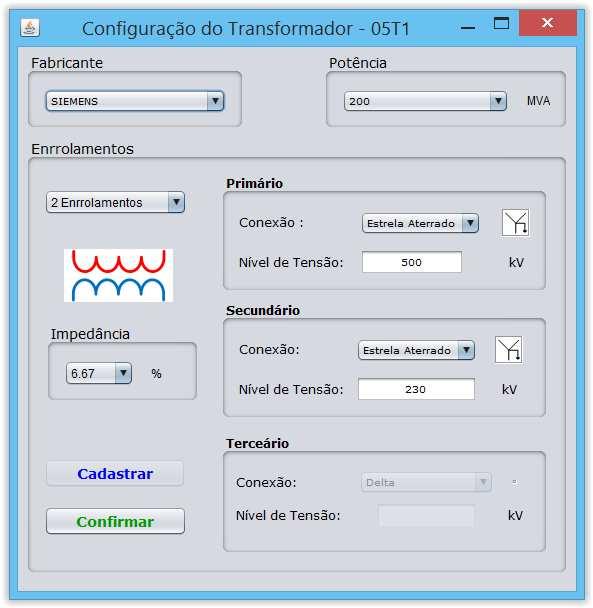 79 Figura 4.14 - Tela de Configuração do Transformador 05T1. Fonte: Elaborado pelo autor.