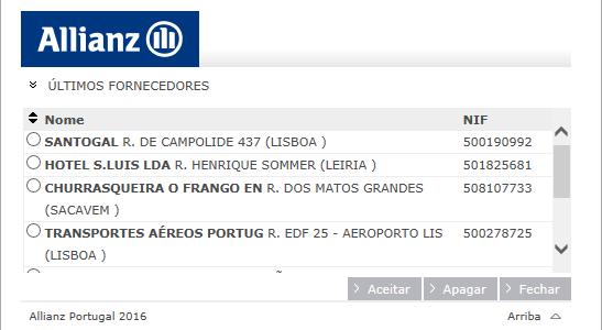 Ao introduzir o NIF deve premir o botão Lupa associado a Pesquisa Nif Prestadores indicado na imagem abaixo com 1, para validação do NIF introduzido.