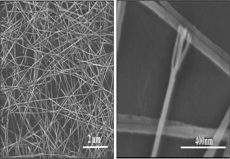 Capítulo II A Figura II.1 mostra imagens de SEM dos nanofios de níquel. Figura II.1- Imagens de SEM de nanofios de níquel sintetizados por eletrodeposição.