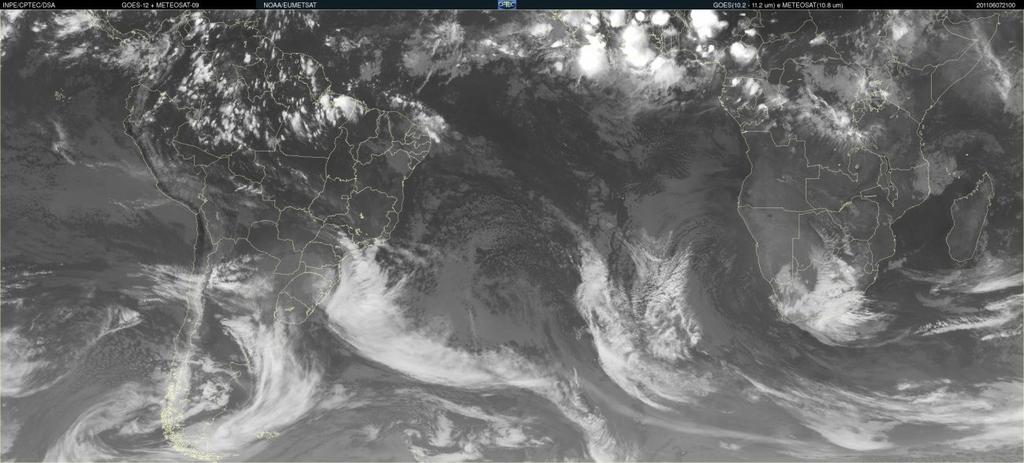 Figura 2. Imagem do Satélite GOES-12/METEOSAT às 21:00 GMT do dia 07 de junho de 2011.