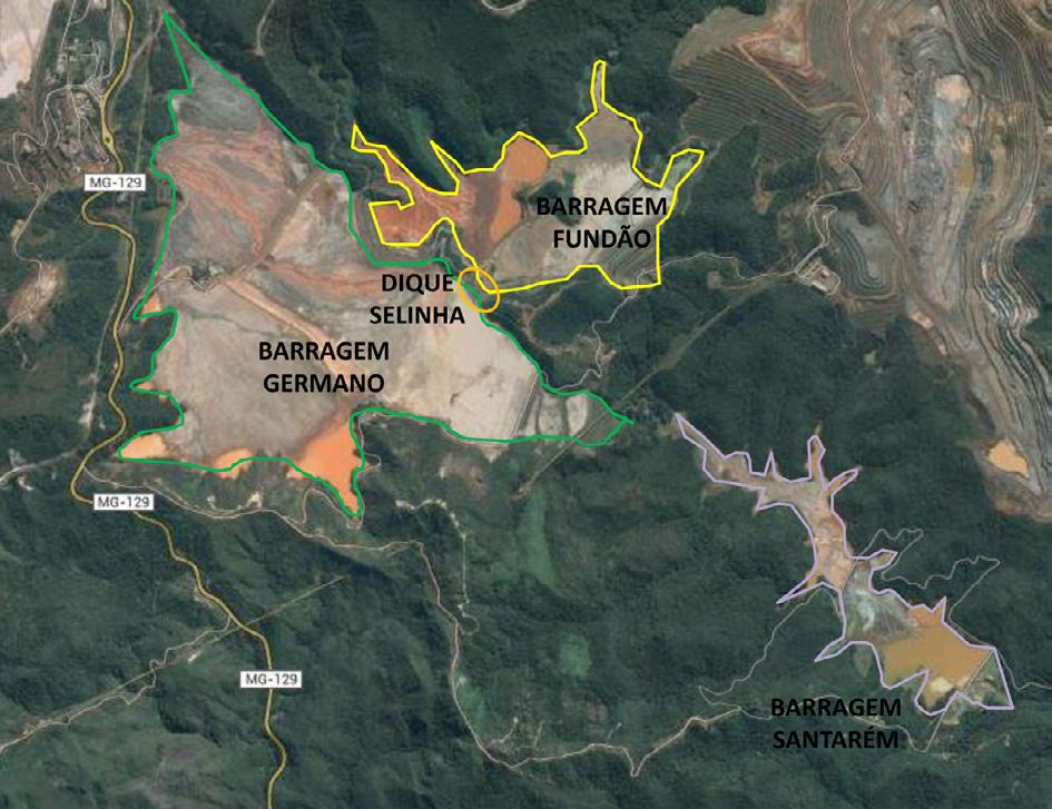 BARRAGENS Composição O sistema de barragens da Samarco é composto pelas barragens de Germano, Fundão e Santarém.
