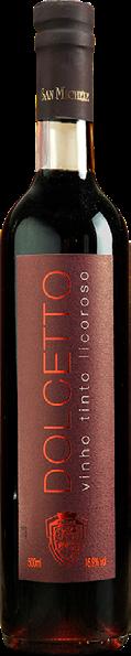 DOLCETTO Vinho Tinto Licoroso Bordô Coloração rubi com reflexos alaranjados Brasil 16,90% Licoroso Aroma de fruta madura,