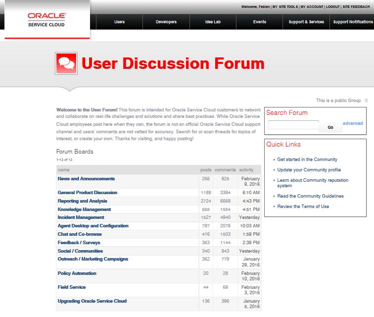 Developer Discussion Forum Comunidade oficial focada em usuários de nível