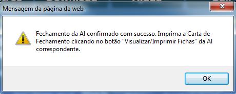 Clicar no ícone da Associação Local que vai fechar os dados; Após clicar aparecer a seguinte tela.