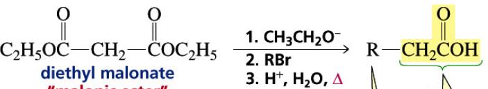 Alquilação de Compostos 1,3-Dicarbonílicos: Síntese do Éster Malónico malonato de dietila éster malônico síntese de ácidos carboxílicos substituídos do