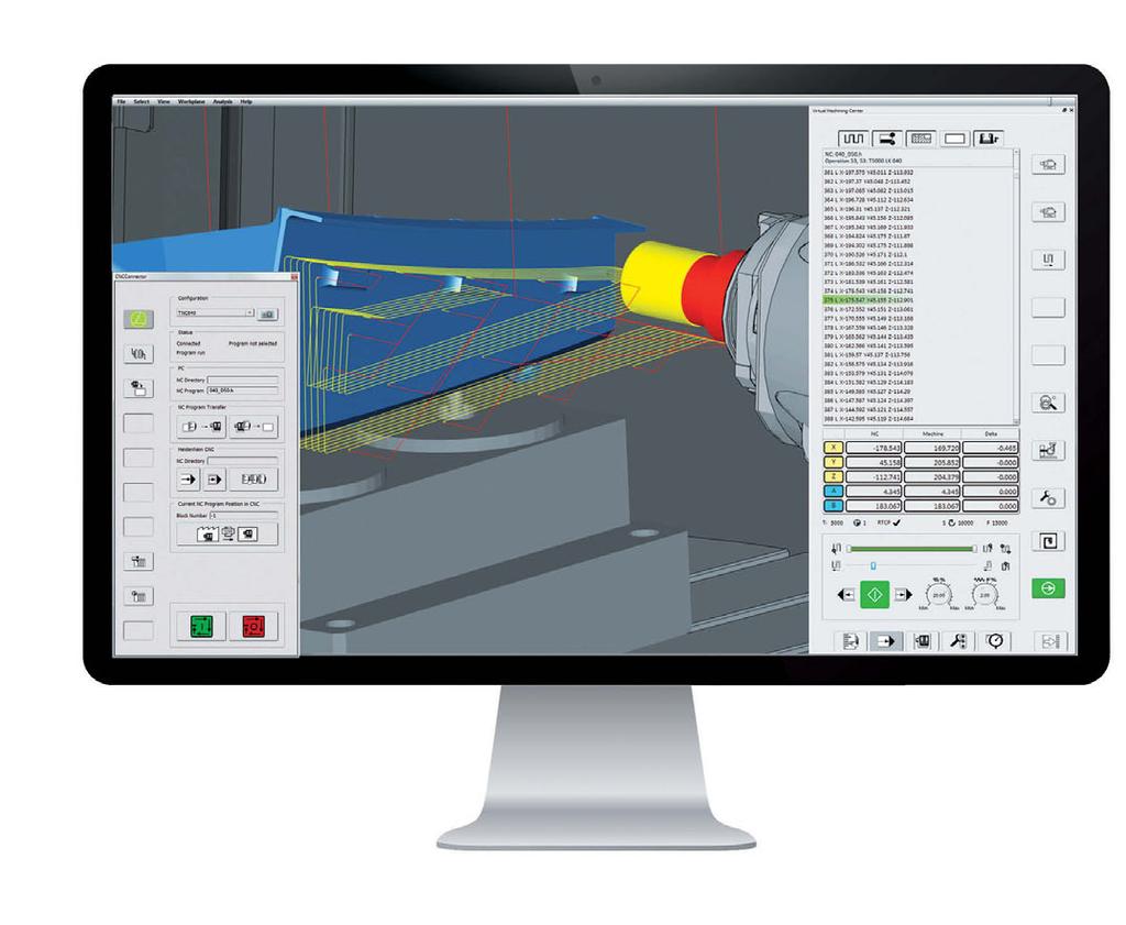 0 Controle remotamente o início e parada da máquina Operação intuitiva O hypermill VIRTUAL Machining Center é