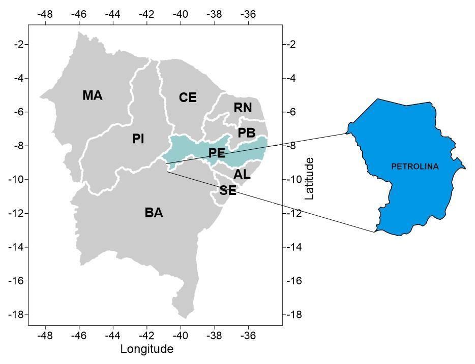 Figura 1. Localização geográfica da cidade de Petrolina-PE.