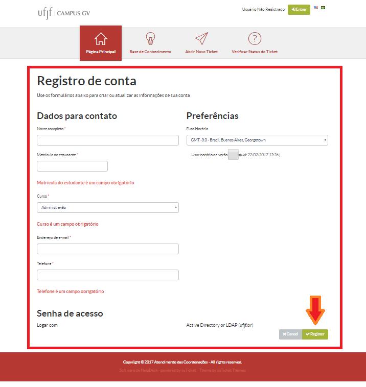 2.1. PRIMEIRO ACESSO O primeiro acesso deve ser feito também digitando o login e senha do SIGA, com a diferença de que a página a ser exibida no