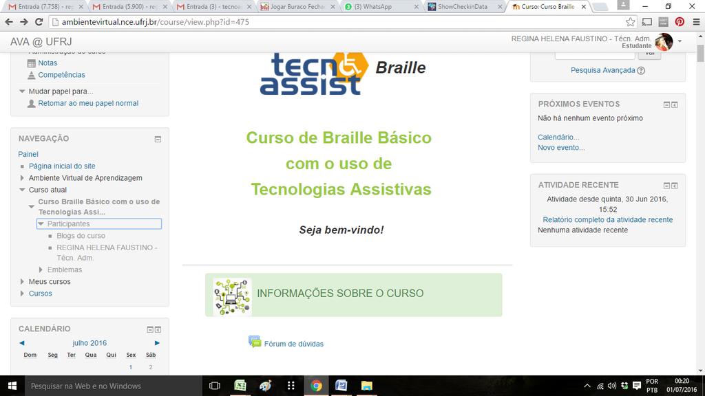 Além disso, você poderá falar um pouco de você e de suas atividades, interesses e habilidades. Isso é a uma das melhores partes da EaD. Você conhecer pessoas de toda a parte do Brasil.